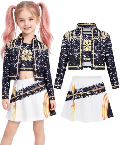 Kids Pop Singer Golden Costume Girls Halloween Costumes Outfit & Accessory