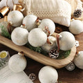 Yunlly 12 Pcs Neutral Christmas Ornament, Ivory White, 3.15''