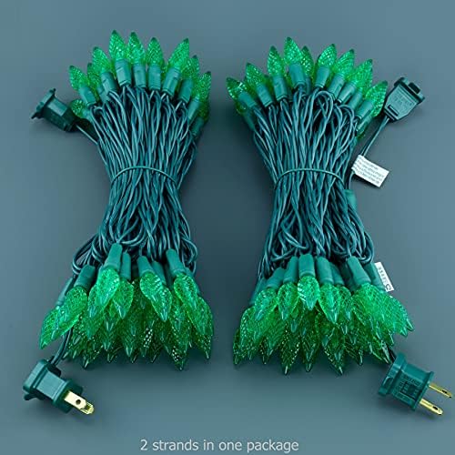 YULETIME 140 Green C6 Christmas String Lights, 2-Set 36 ft 70 One-Piece LED