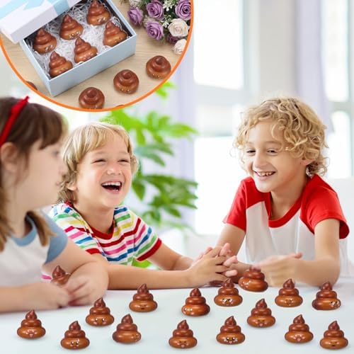 Leyndo 25 Pcs Mini Fake Poop Toys Halloween Party Favors, Brown