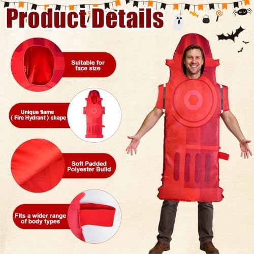 Halloween Adult Fire Hydrant Costume Cosplay Prop for Women Man(No Pants)