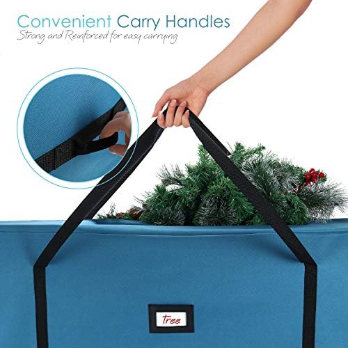 Hearth & Harbor 9 ft Rolling Christmas Tree Storage Bag - Artificial Christmas Tree Bag with Reinforced Handles, Dual Zipper, Wide Opening and Wheels - Storage Container for Trees and Decorations