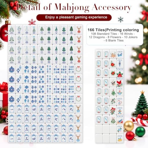 160 Pcs Christmas American Mahjong Tiles Set Fourth Layer