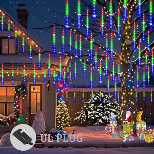 Christmas Outdoor Lights Snow Falling Rain Cascading Icicle Lights