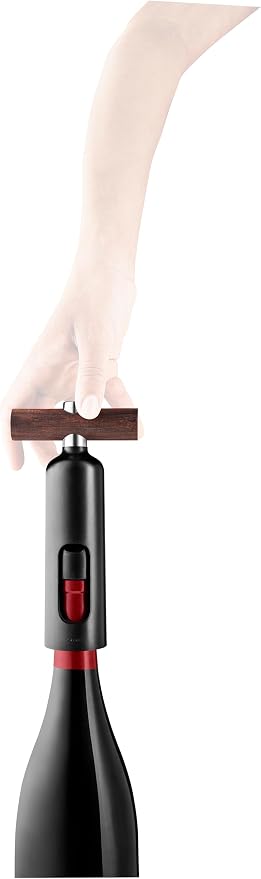 Eva Solo | Liquid Lounge Corkscrew Wine Bottle Opener | Self-Pulling Mechanism ensures That The Cork is extracted in Seconds | Black