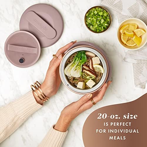 Crock-Pot 20oz Portable Electric Food Warmer, Personal Lunch Box Keeps Food Spill-Free & Warm, Ideal for Travel, Work, School, Car, On-the-Go, Dishwasher-Safe, Giftable, Blush Pink (Pack of 4)
