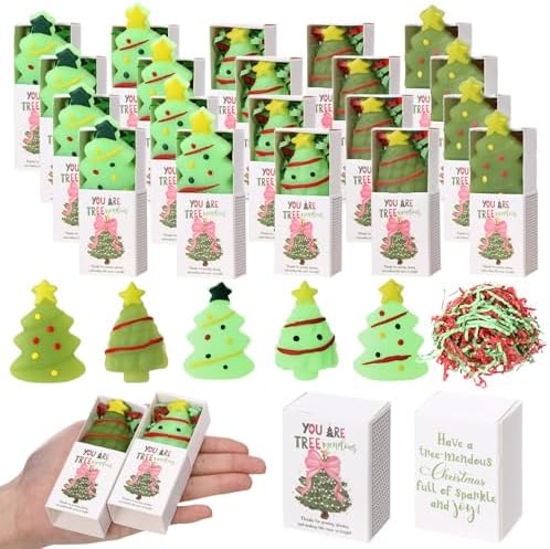 20 Sets Christmas Appreciation Gifts Tree Holiday Party Favors with Boxes