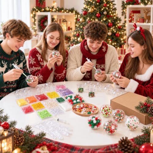 12 Set Christmas DIY Stress Ball Making Kit Chrismas Craft Gift