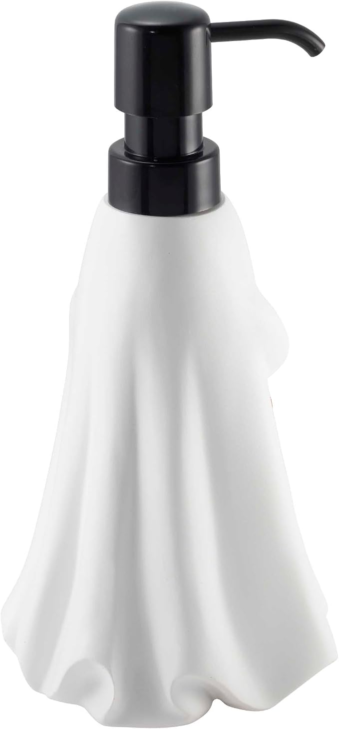 Avanti Linens – Soap Dispenser, Decorative Lotion Pump for Bathroom or Kitchen Countertop, Hand Painted Resin Halloween Decor (Ghost)