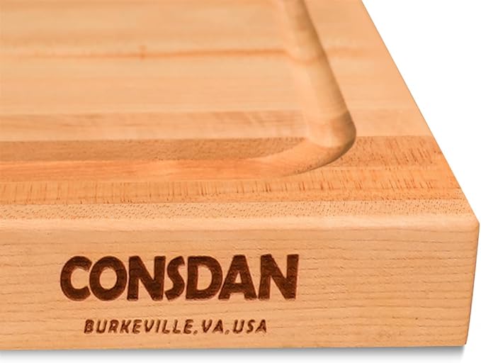 Wood Cutting Board for Kitchen, USA Grown Hardwood, 20 x 15, Hard Maple with Invisible Inner Handle, Prefinished with Food-Grade Oil, Suitable for Kitchen Edge Grain, 1-1/2" Thick