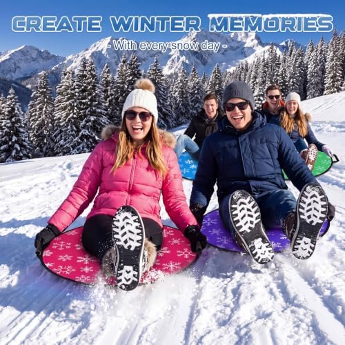 26" Foldable Snow Sleds with Handles for Adult