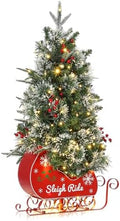 Garvee 3FT Christmas Tree, Pre-Lit Artificial Christmas Trees with Lights, Small Xmas Trees with Sleigh Base & 78 Warm White Lights, Christmas Decoration for Home, Office,1 PCS