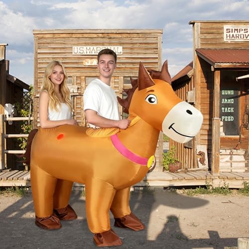 Halloween Couples Inflatable Horse Costume Adult, Ride On Horse Costumes, Blow Up Horse Costume, Couples Costumes 2026 for Halloween Men Women Cosplay Party