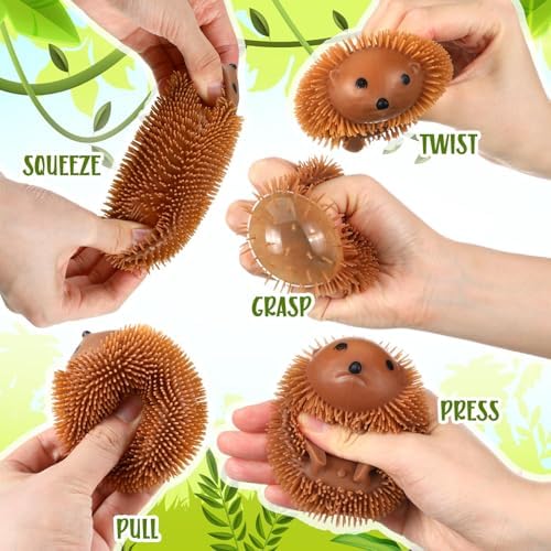 Meooeck 12 Pcs Hedgehog Fidgets Balls for Adults Hedgehog Party Favors