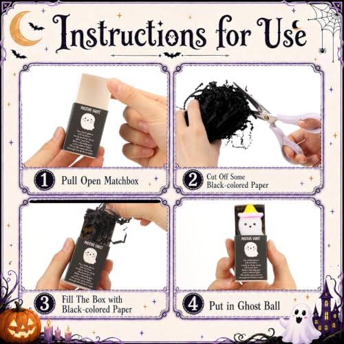 108 Sets Halloween Positive Gifts Luminous Ghost Desk Decor Trinkets, White