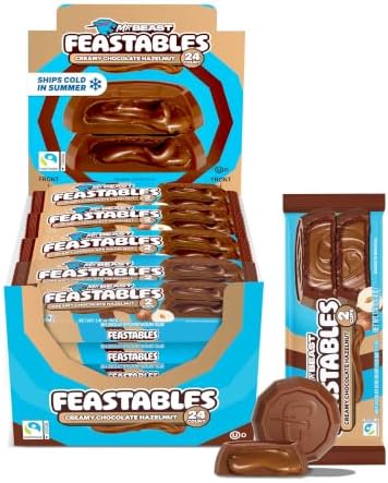 MrBeast Feastables Hazelnut Cups Milk Chocolate, 24 Count, 2-Cup Packs
