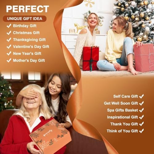 Fall Gifts for Women Orange, Fall Gift Basket, Halloween, Birthday Gifts for Mom Her Wife Friend w/FALL Candle Socks,Self Care Get Well Gift Spa Set, Teacher,Thanksgiving,Boo Basket Gift Box Cozy