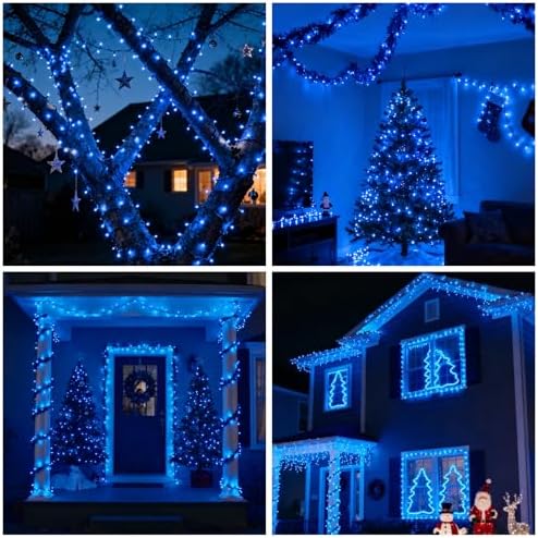 500 LED Blue Christmas Lights Christmas Tree Lights Outdoor
