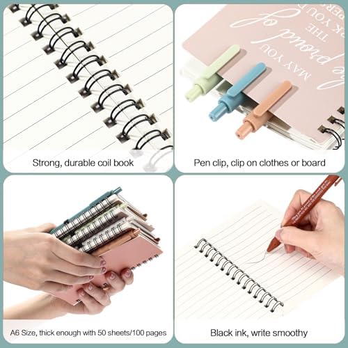 Honoson 50 Sets/100 Pcs Employee Notebook Pen Gifts, Novel Color