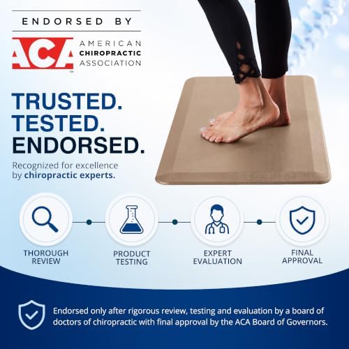 ComfiLife Anti Fatigue Floor Mat – 3/4 Inch Thick Kitchen Mats for Floor, Standing Desk Mat, Kitchen Rug – Comfort at Home, Office – Durable – Stain Resistant – Non-Slip Bottom (20" x 32", Beige)