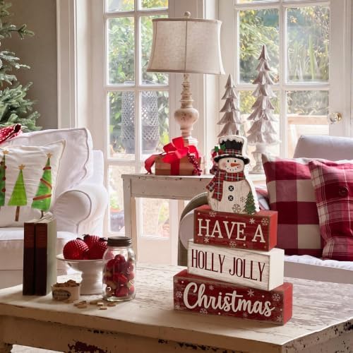 Moucuny 4 Pcs Christmas Snowman Decor Winter Table Decorations Have A Jolly