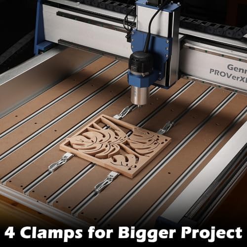 Genmitsu Upgrade CNC Router Vise Clamp for Large Woodworking & Metalworking Project, Low Profile Aluminum Toe Clamp, Size 4.2" x 0.9" x 0.6" (106mm x 22mm x 15mm), 4PCS