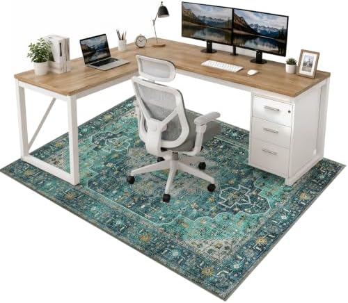 Anidaroel 48"x60" Chair Mat for Hardwood Floor/Tile Floor, Desk Chair Mats for Hard Floors, Under Desk Rug Protector for Rolling Chair, Computer Gaming Chair Mat, Low Pile Carpet Floor Mat