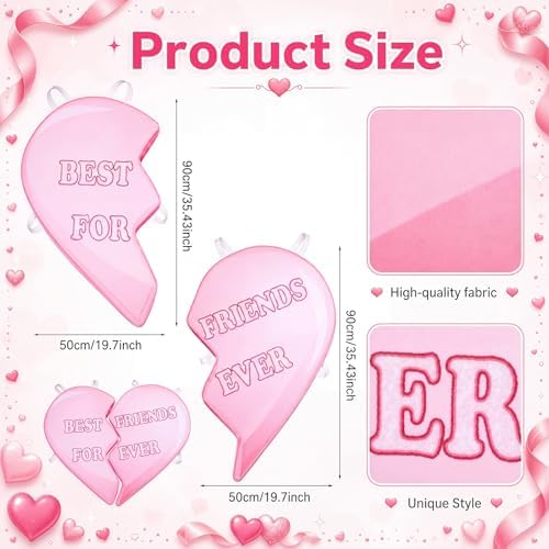 Liitrsh 2 Pcs BFF Candy Heart Costume Adult Best Friends Halloween