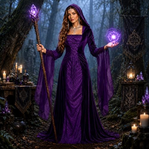 Women Deluxe Witch Dress Renaissance Vampire Halloween Costume