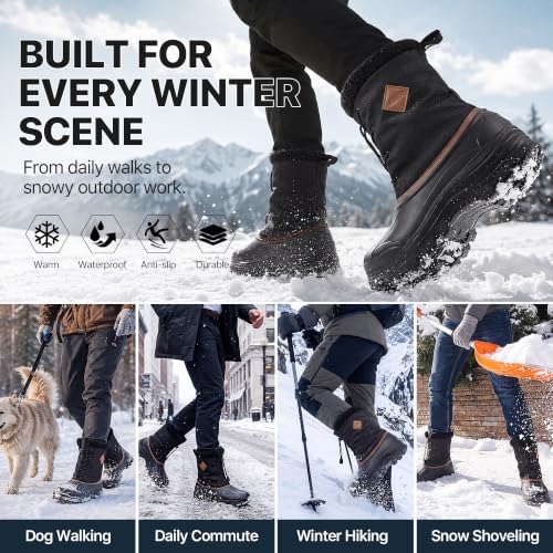 Snow Boots for Men Waterproof Lightweight Winter Men's Snow Boots