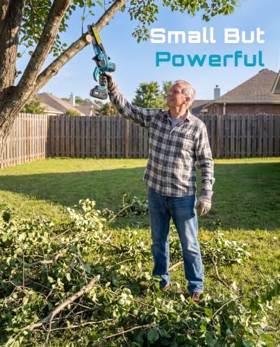 SEESII Flagship 8-Inch Cordless Mini Chainsaw, Upgraded Brushless Motor