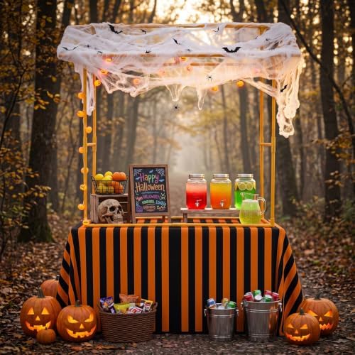 6 Pcs Halloween Candy Stand Photo Booth Pumpkin Lights Party Decor Outdoor