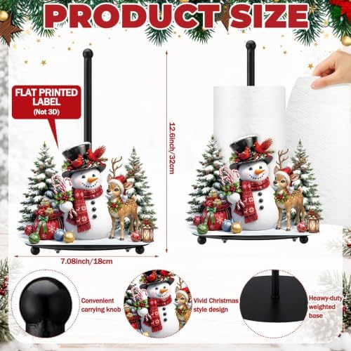Christmas Snowman Paper Towel Holder, Metal Deer Kitchen Stand