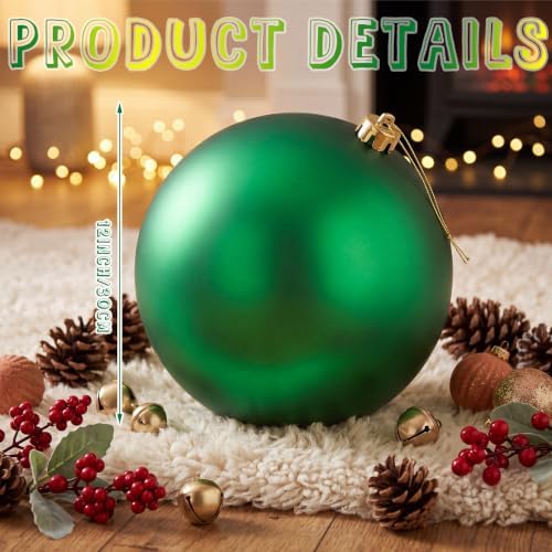 Threan 12 Inch Emerald Green Matte Large Christmas Ball Ornament