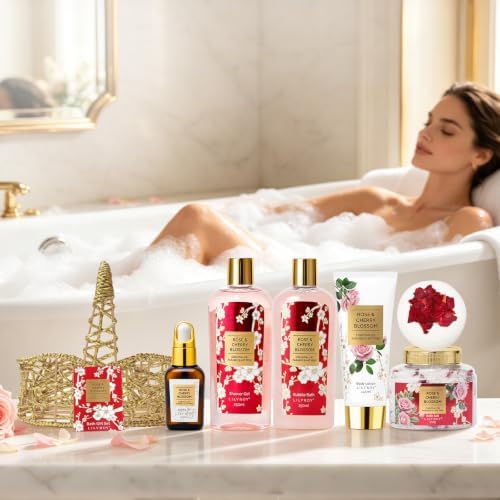Spa Gifts for Mom, Birthday Gifts - 7Pcs Bath Spa Gift Baskets for Women