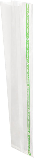 Restaurantware Plastic Gusset Bags 100 Count 2 1/2" x 2" x 9 3/4" Wicker Dispensing Bottom Gusset Clear Plastic Bags Heat Sealable For Sourdough Bread Cookies Pastries For Home Bakers And Bakeries