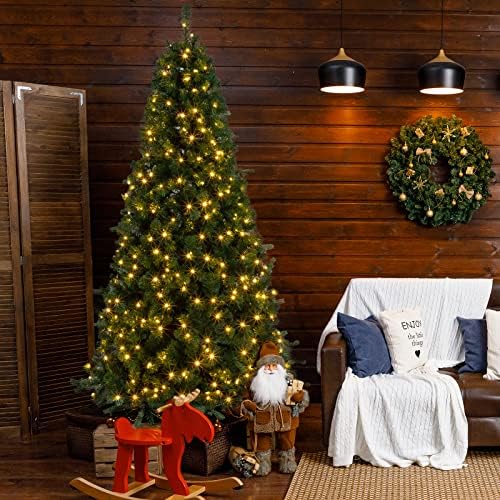 VINGLI 7ft Prelit Half Christmas Tree, 230 Warm Lights, 881 Tips