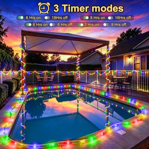KNONEW 1000 LED Rope Lights Outdoor 170FT Rope Light for Outside Waterproof
