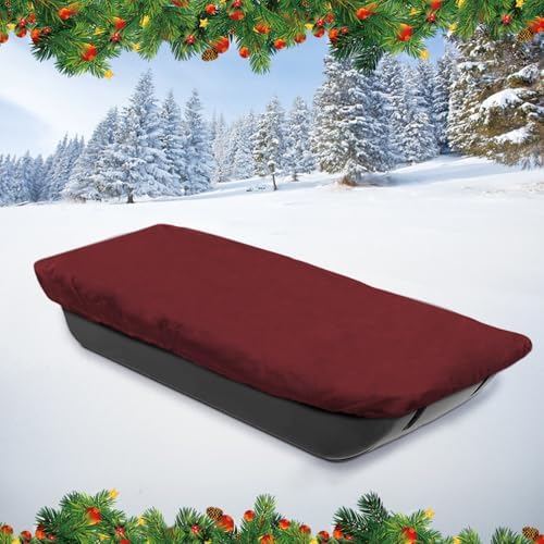 Snow Sled Travel Cover - Waterproof 600D Oxford Fabric, Adjustable Elastic Bands, Reinforced Stitching, Protects from Snow, Water & Dirt, Ideal for Ice Fishing Sled Shelters & Hunting, Red