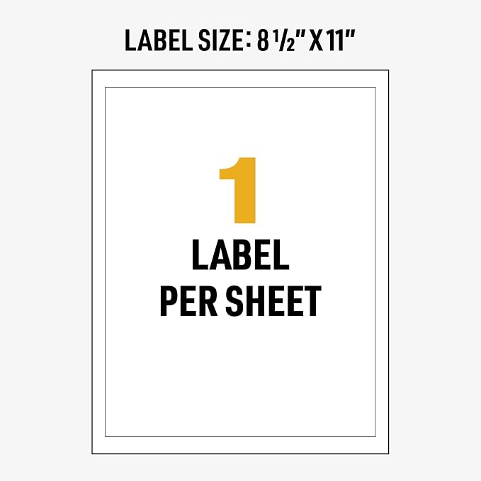 Avery UltraDuty GHS Chemical Labels for Laser Printers, Waterproof, UV Resistant, 8.5 x 11, 50 Pack (60501)