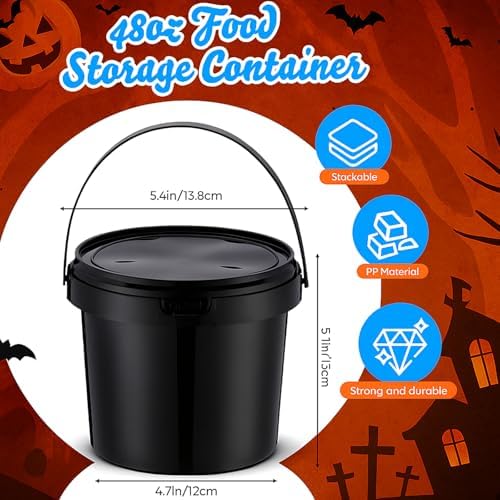 Funnymoom 20 Pack 48 oz Halloween Trick or Treat Candy Buckets for Party