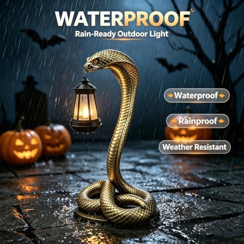 Halloween Decor Solar Snake Garden Statue,19.89'' Snake for Yard Lawn Garden Patio Scary Halloween Decorations,Indoor Haunted House Prop and Home Party Decor