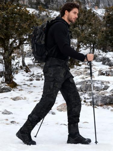 TRGPSG Men's Fleece Lined Hiking Pants Winter Tactical Pants