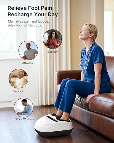 KNQZE Shiatsu Foot Massager with Heat for Plantar Fasciitis, Birthday Gifts