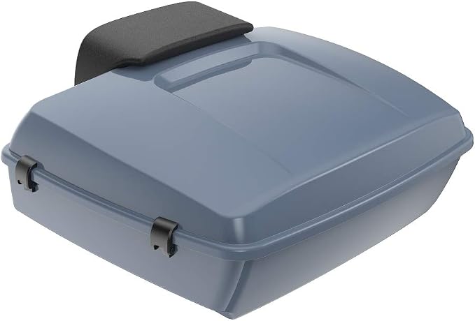 Advanblack Road Glide Tour Trunk Pack Gunship Gray Chopped Tour Trunk Pack Backrest Pad for '97-'25 Harley Touring Road King Street Glide Electra Glide CVO models