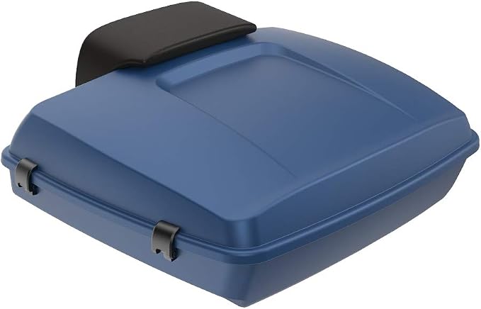 Advanblack Road Glide Tour Trunk Pack Legend Blue Denim Razor Tour Trunk Pack Backrest Pad for '97-'25 Harley Touring Road King Street Glide Electra Glide CVO models