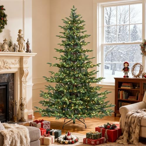 Hykolity 7.5 ft Prelit Sparse Christmas Tree with Realistic PE Foliage