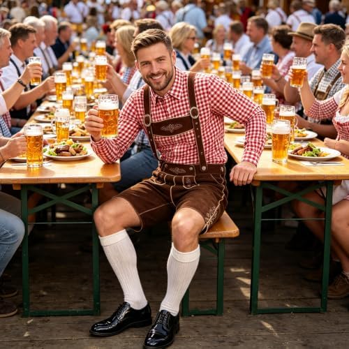ALIZIWAY Halloween Oktoberfest Outfits Men with Necklace Socks Accessories