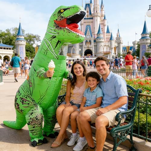 Funny Inflatable Dinosaur Costume for Adult and Kids,Blow Up Dinosaur Costume for Halloween Cosplay Party