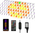 Christmas Net Lights Outdoor for Bushes 2.8 x 6 ft, DIY Patterns, 180 RGB LEDs with Green Wire, App & Remote Control, Music Sync Timer for Outdoor Christmas Lights